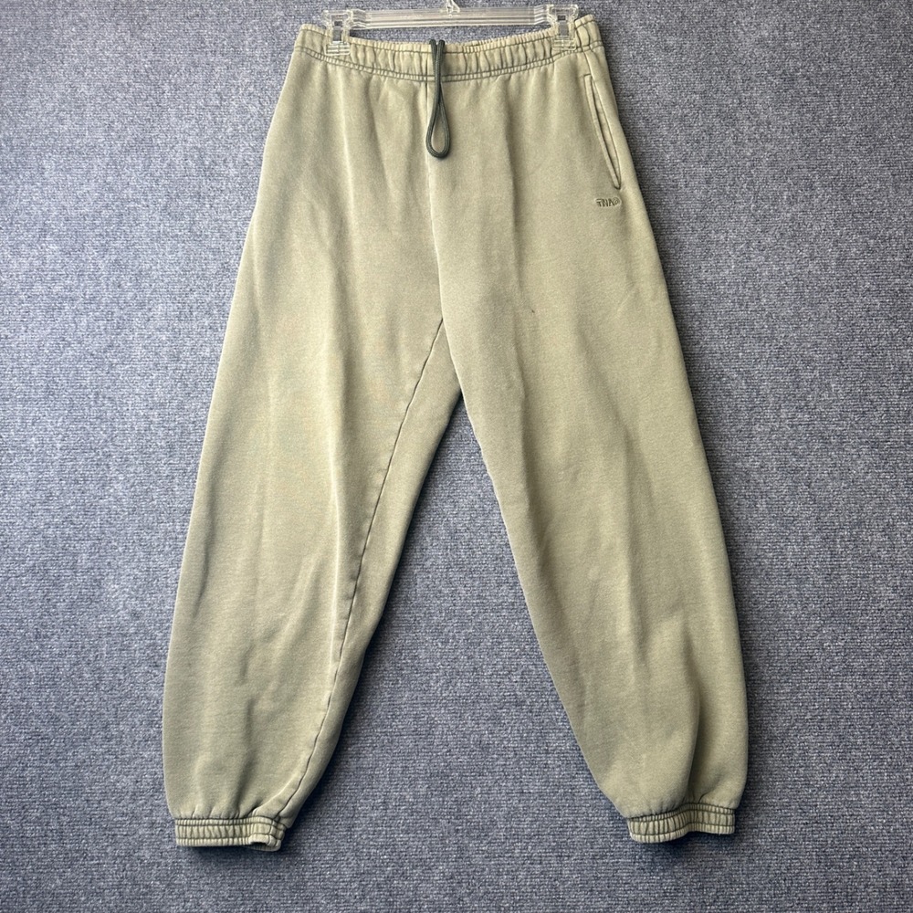 TNA Aritzia Sweatfleece Mega Fit Sweatpants Womens Small Green Cozy Joggers 1590